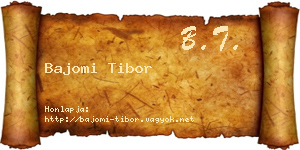 Bajomi Tibor névjegykártya